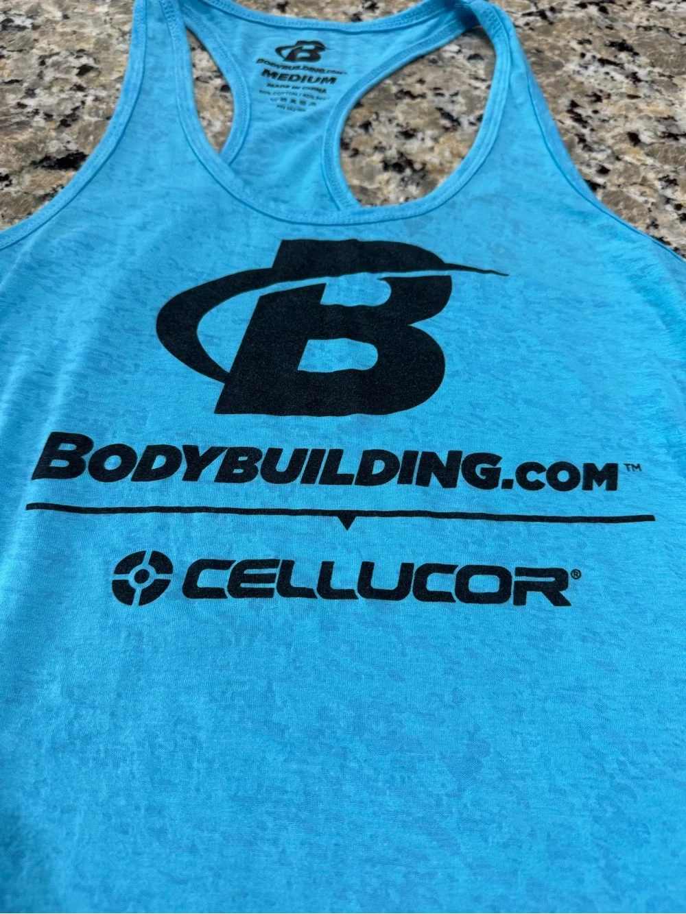 Bodybuilding.com Cellucor Women's Turquoise Racerback Tank Top - Picture 2 of 3